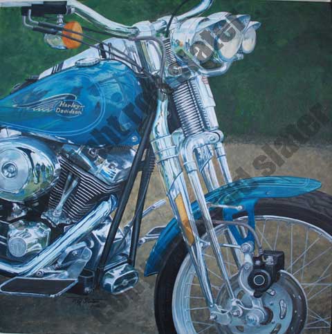 120 Harley Davidson Blue Springer - 120 HD Blue Springer
Original Acrylic Painting
Canvas