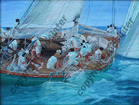 97 Endeavour J Class - Original Oil Painting by Rod Slater

Size