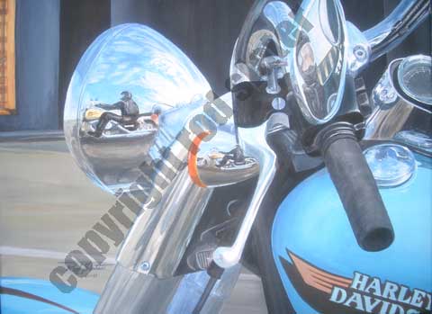 124 Harley Davidson Headlight - 124 HD Headlight
Original Acrylic Painting
Canvas on
